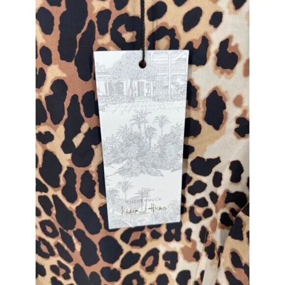 NEW Tuckernuck x India Hicks Leopard Print Domino Mini Dress Small S - $198 - Picture 4 of 7